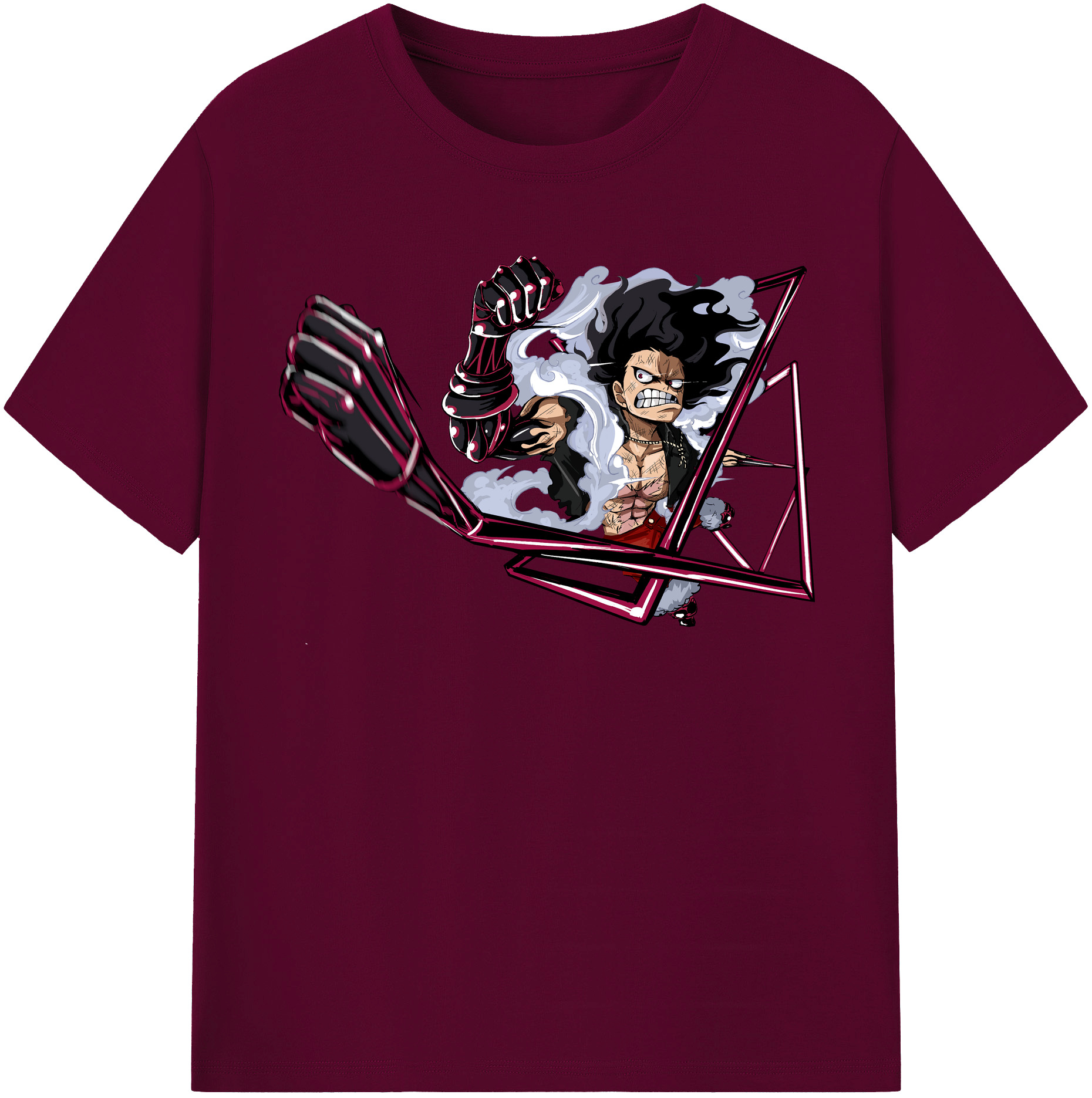 ワンピース モンキー・D・ルフィ ONE PIECE Monkey D. Luffy レディースカジュアルプリントTシャツ（綿100％）